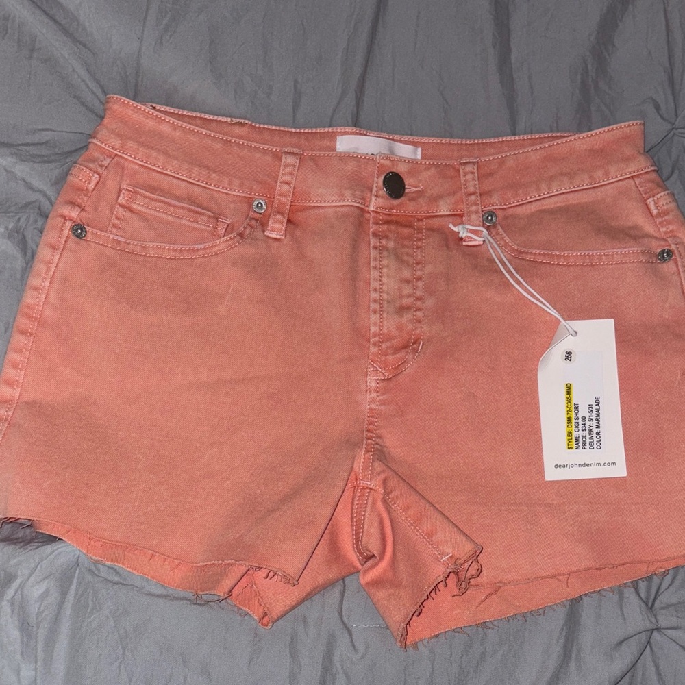Dear John shorts GIGI Jean Shorts size 27 mid - rise  Raw hem 3.5” inseam NWT
